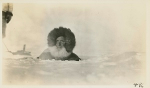 Image of MacMillan in hole in the Greenland ice cap